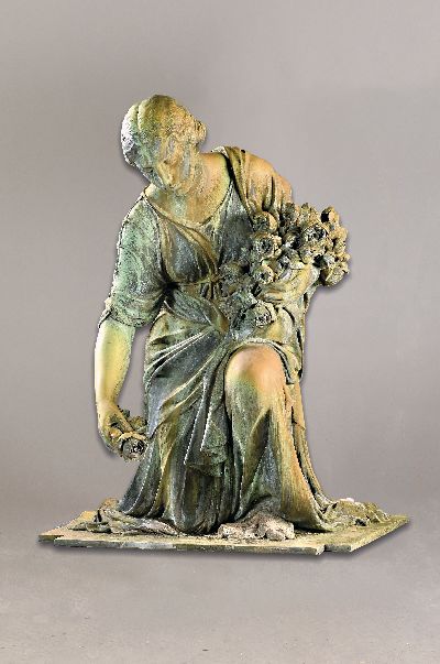 Heinrich Waderé, 1865 Colmar - 1950 München, monumentale Gartenfigur, "Das Rosenmädchen" oder "Rosa mystica" Entwurf 1907 wohl ...