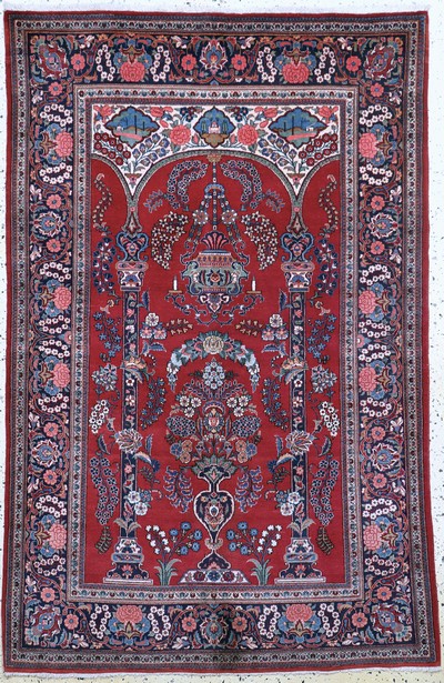 Keschan Kork alt, Persien, Anfang 20.Jhd, Korkwolle auf Baumwolle, ca. 200 x 130 cm, EHZ: 1-2(Fleck).