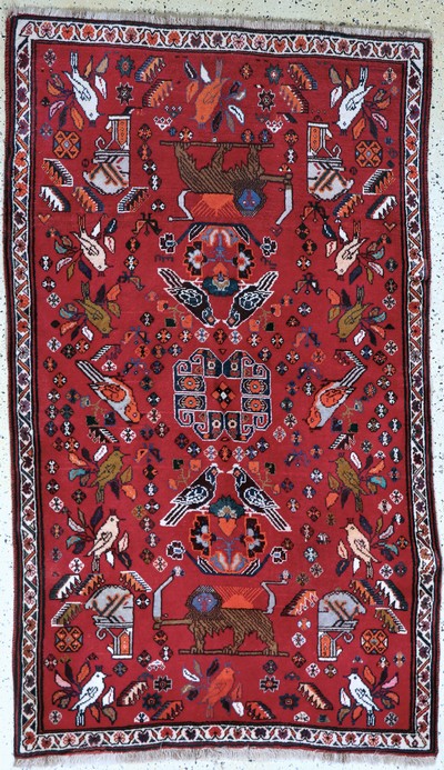 Ghaschgai alt, Persien, Mitte 20.Jhd, Wolleauf Wolle, ca. 205 x 125 cm, EHZ: 2
