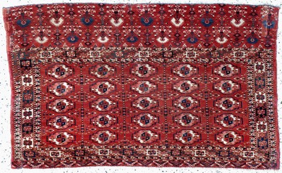 Tekke Tschowal antik, Turkmenistan, 19.Jhd,Wolle auf Wolle, ca. 120 x 75 cm, EHZ: 2-3, (alte Restaurierungen)