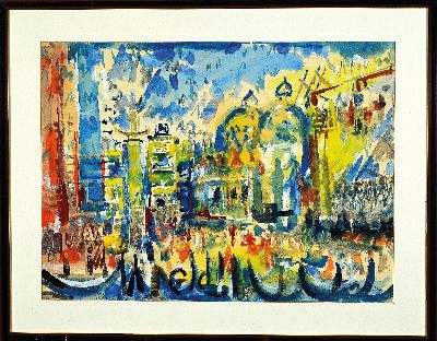 Otto Ditscher, 1903-1987 Neuhofen, Ansicht aus Venedig, Gouache auf Papier, rechts unten sign., ca. 45x62cm, PP, u.Gl., R. ca. 60x77cm