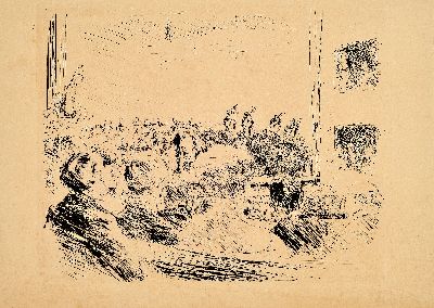 Max Liebermann, Berlin 1935 - 1947, Das Konzert, Kaltnadelradierung, PP., ca. 26.5x37 cm