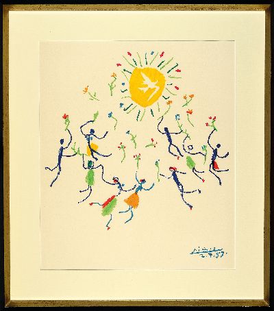 Pablo Picasso, 1881 Malaga - 1973 Mougins, Farblitho, La Ronde de la jeunesse, Artes Kunsthandlung, in der Platte signiert und dat., ca. 50 x 45 cm, ...