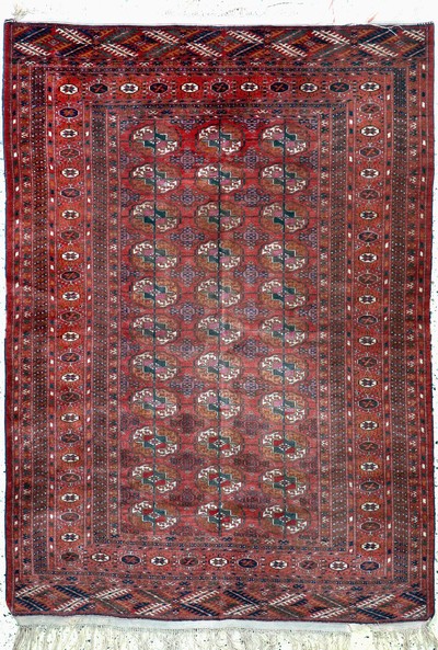 Buchara alt, Rußland, Mitte 20.Jhd, Wolle auf Wolle, ca. 185 x 135 cm, verblasst, EHZ: 2