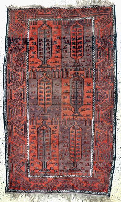 Belutsch antik, Persien, 19.Jhd, Wolle auf Wolle, ca. 195 x 120 cm, EHZ: 3-4