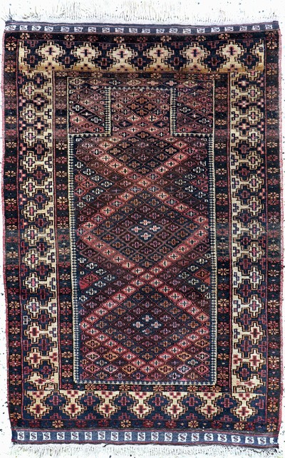 Zakini"Gebetsteppich", Afghanistan, Anfang 20.Jhd, Wolle auf Wolle, ca. 127 x 83 cm, EHZ:2