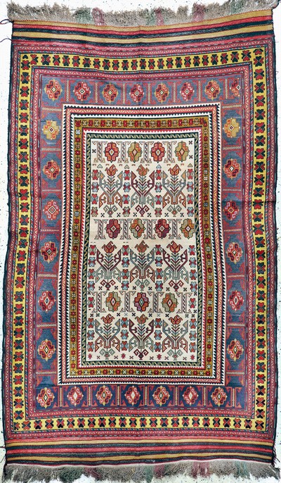 Sumakh"relief"alt, Türkei, Mitte 20.Jhd, Wolle auf Wolle, ca. 260 x 165 cm, EHZ: 2