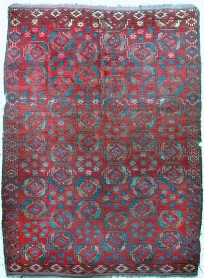 Ersari"Hauptteppich"antik, Turkmenistan, 19.Jhd, Wolle auf Wolle, ca. 250 x 180 cm, EHZ: 3-4