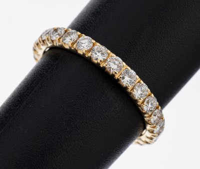 14 kt Gold Brillant-Memoryring, GG 585/000,26 Brillanten zus. ca. 1.33 ct (grav.) Weiß-l.get.Weiß/si, RW 56, ca. 2.5 g