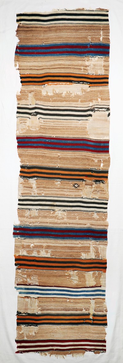 Karapinar Kelim antik, Türkei, 19.Jhd, Wolle auf Wolle, ca. 275 x 76 cm, EHZ: 4, (aufLeinen genäht)