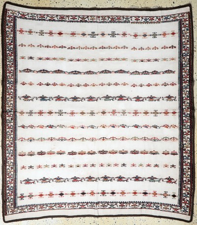 Shahsawan"Verneh", Persien, Anfang 20.Jhd, Wolle auf Baumwolle, ca. 169 x 154 cm, Reinigungsbedürftig, EHZ: 2