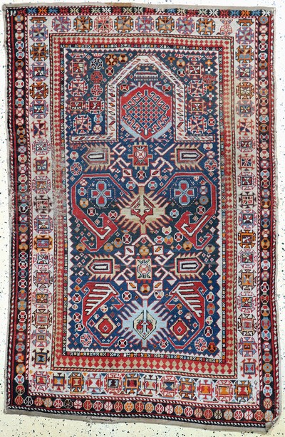 Schirwan"Gebetsteppich"antik, Kaukasus, 19.Jhd, Wolle auf Wolle, ca. 166 x 107 cm, EHZ: 3