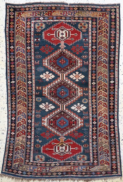"Bidjov-Kazak"antik, Kaukasus, 19.Jhd, Wolle auf Wolle, ca. 180 x 120 cm, EHZ: 3