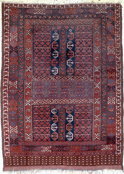 Ersari"Engsi"antik, Turkmenistan, 19.Jhd, Wolle auf Wolle, ca. 185 x 140 cm, EHZ: 2-3