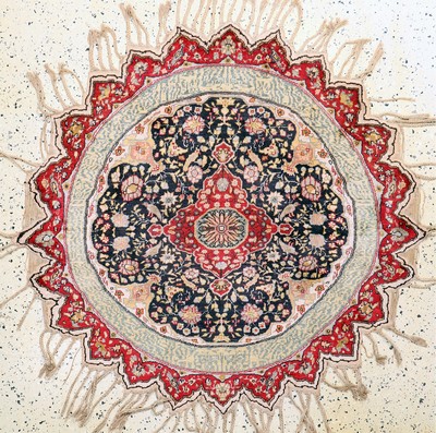 Kayseri antik, Türkei, um 1900, Wolle auf Baumwolle, Durchmesser:ca. 130 cm, EHZ: 2