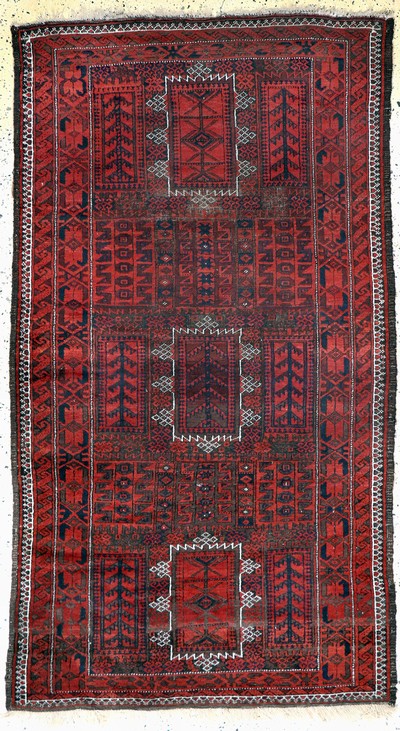 Belutsch antik, Persien, 19.Jhd, Wolle auf Wolle, ca. 212 x 120 cm, EHZ: 3