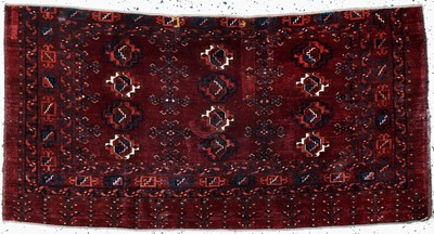 Tekke Tschowal antik, Turkmenistan, 19.Jhd,Wolle auf Wolle, ca. 150 x 79 cm, EHZ: 3(restauriert)
