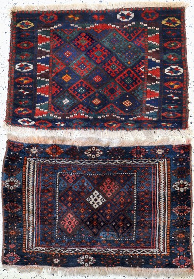 2 Lots"Jaf"antik, Persien, um 1900, Wolle auf Wolle, ca. 100 x 64 cm, EHZ: 3(restauriert)