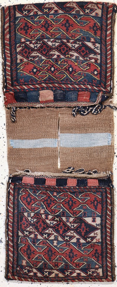 Kelim Doppeltasche antik, Kaukasus, 19.Jhd,Wolle auf Wolle, ca. 100 x 40 cm, EHZ: 2-3