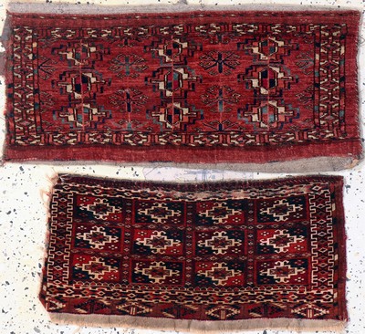 2 Lots Tekke Torba antik, Turkmenistan, 19.Jhd, Wolle auf Wolle, ca. 68 x 33 cm, EHZ: 3