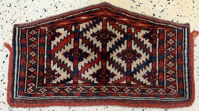 Asmalyk antik, Turkmenistan, um 1900, Wolleauf Wolle, ca. 65 x 37 cm, EHZ: 2-3