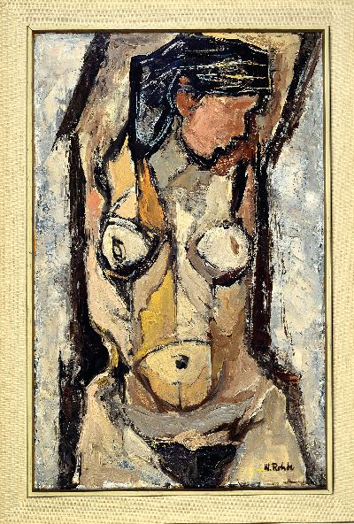 Werner Rohde, 1906 Bremen - 1990 Worpswede, Frauenakt, Öl/Lwd, signiert und 95 x 60 cm Rahmen, ca. 110 x 75.5 cm
