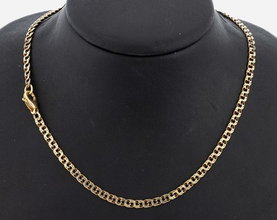 14 kt Gold Collier, GG 585/000, L. ca. 43.5cm, Karabinerschließe, ca. 12.0 g