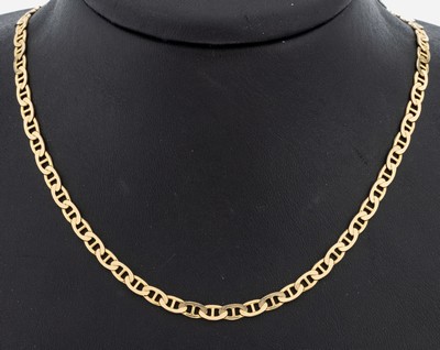 14 kt Gold Collier, GG 585/000, L. ca. 42.5cm, Karabinerschließe, ca. 11.3 g