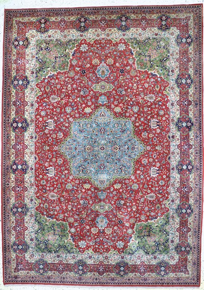 Täbriz fein(60 Raj), Persien, Anfang 20.Jhd, Korkwolle auf Baumwolle, ca. 334 x 236cm, ca. 640.000 Kn/qm, EHZ: 1-2