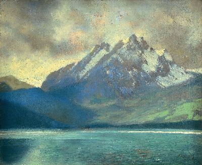 Leopold Seitz, Maler um 1880-1900, Der Herzogstand am Kochelsee, Öl/Lwd, rechts unten signiert, ca. 54x66cm