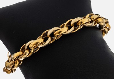 18 kt Gold Armband, ca. 25,1 g, GG 750/000,länglich ovale Glieder, L. ca. 20 cm, gr. Federringschließe