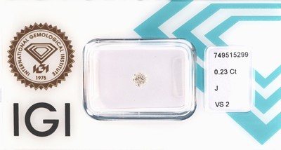 Loser Brillant, 0.23 ct l.get.Weiß(J)/vs2, eingeschweißt, IGI-Expertise anbei