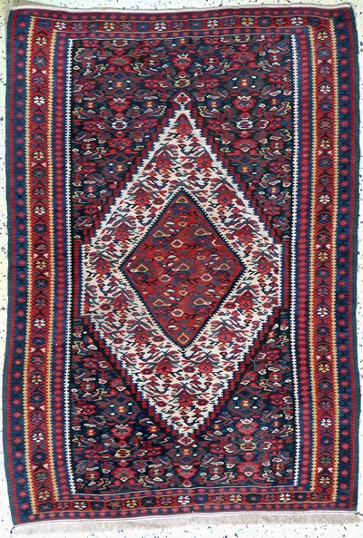 Senneh Kelim, Persien, Mitte 20.Jhd., Wolleauf Baumwolle, ca. 150 x 104 cm, EHZ: 2