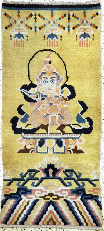 "Säulenteppich"antik, chinesisch/mongolisch, um 1900, Wolle auf Baumwolle, ca. 175 x 80 cm, EHZ: 2