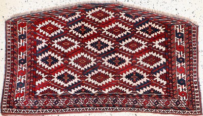 "Asmalyk"antik, Turkmenistan, 19.Jhd, Wolleauf Wolle, ca. 130 x 72 cm, EHZ: 2-3, (kleine Restaurierungen)