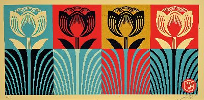 Shepard Fairey, geb. 1970 Charleston, Flowers, Farbsiebdruck, handsign. und num. 212/500, ca. 30x60cm