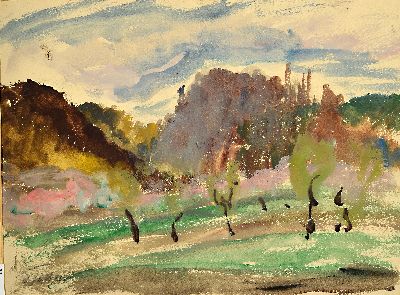 Heinrich Tischler, 1892 Cosel-1938 Breslau, Landschaft, Gouache/Aquarell auf Papier, re. u. monogr., ca. 28x38cm