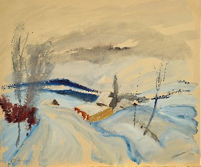Heinrich Tischler, 1892 Cosel-1938 Breslau, verschneite Winterlandschaft, Aquarell auf Papier, links unten sign., ca. 37x44cm