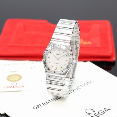 OMEGA Damenarmbanduhr Constellation My Choice Referenz 1571.71.00, quarz, Edelstahlgeh. inkl. Gliederband m. Faltschl., Boden aufgedr., ...