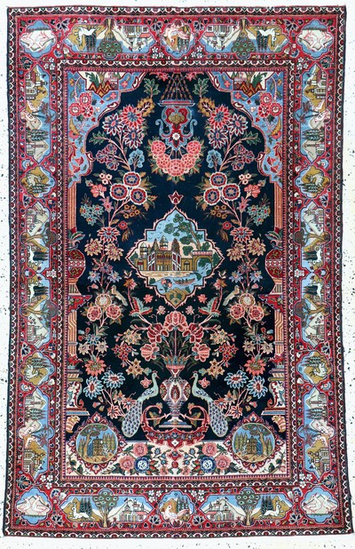 Keschan Kork, Persien, Anfang 20.Jhd, Korkwolle auf Baumwolle, ca. 192 x 125 cm, EHZ: 3