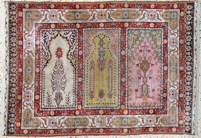Kayseri Flosch"Saf", Türkei, Anfang 20.Jhd,merzerisierte Baumwolle, ca. 130 x 88 cm, EHZ:2-3