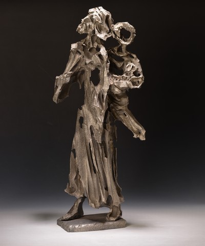 Georg Günther Zeuner, 1923 Dresden-2011 Speyer, "Abraham und Isaak", Plastik aus Metallguß, am Boden Etikett mit Titel und ...