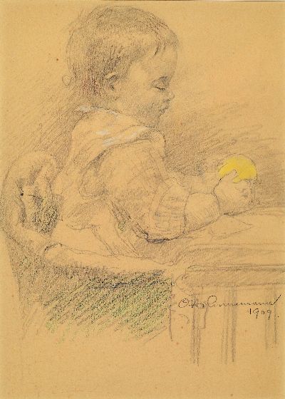 Prof. Otto Linnemann, 1876-1961 Frankfurt/Main, 4 Aquarelle und eine Zeichnung: 4 Blumenstillleben, Aquarell/Papier, u.a. Sanddorn und Flieder, ...