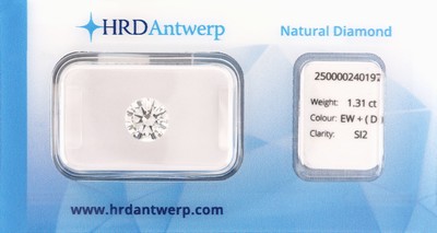 Loser Brillant 1.31 ct hochfeines Weiß +(D)/si2, eingeschweißt, HRD-Expertise anbei