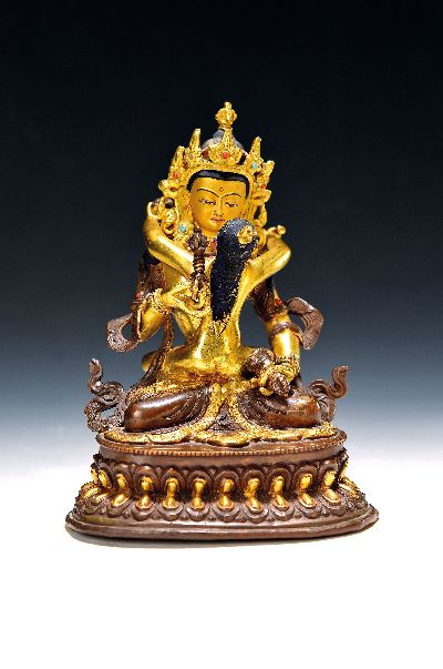 Bronzefigur, Yab-Yum-Darstellung, Tibet, 20. Jh., Darstellung der untrennbaren Einheit von Weisheit und, Methode (Prajna und Upaya), Bronze z.T. ...