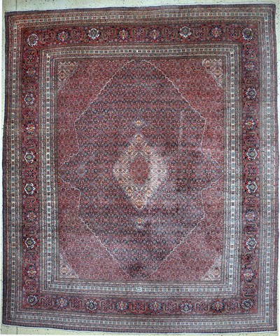 Sarab"Mashaiekhi"fein, Persien, signiert, Mitte 20.Jhd, Korkwolle auf Baumwolle, ca. 355x 305 cm, ca. 500.000 Kn/qm, EHZ: 2