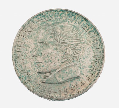 Silbermünze, 5 Mark, Deutschland, 1957, JosephFreiherr von Eichendorff