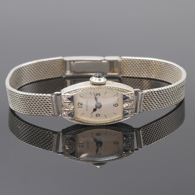 ETERNA / ESZEHA Art-Deco Damenarmbanduhr in Platin, Schweiz um 1935, Handaufzug, ESZEHA WG 750/000 Band, Scharnierboden, Schmuckkrone, Geh. teils m. ...