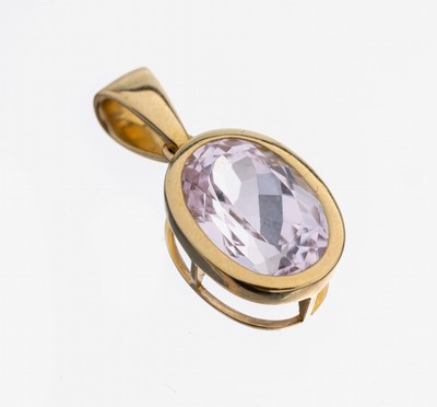 14 kt Gold Morganit-Anhänger, GG 585/000, ovalfacett. Morganit ca. 4.0 ct, ca. 4.7 g