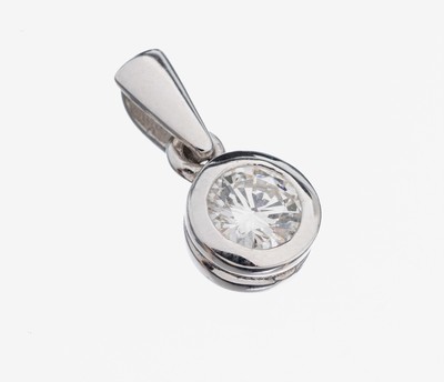 14 kt Gold Brillant-Anhänger, GG 585/000, Brillant ca. 0.41 ct Weiß/vs, ca. 1.2 g